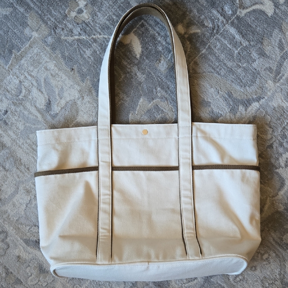Lululemon Canvas Tote Brown Daily Multi-Pocket Canvas Tote Bag 20L Logo - Picture 3 of 5